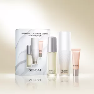 Awakening Creamy Eye Essence Limited Edition Set products shown next to each other with abstract neutral background